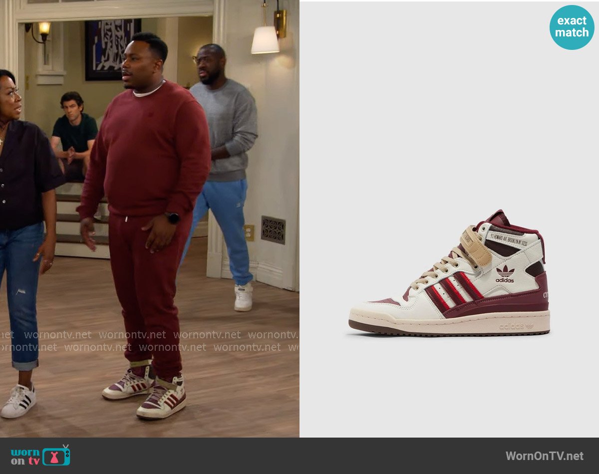 Adidas Forum 84 High x Cuts & Slices Pull Up Beloved worn by Marty (Marcel Spears) on The Neighborhood