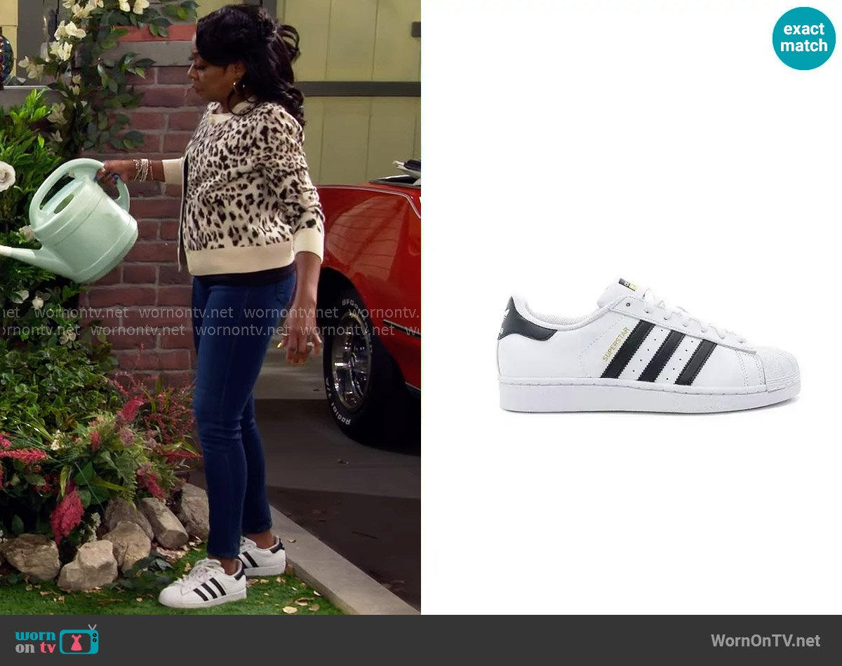 Adidas Superstar Sneakers worn by Tina Butler (Tichina Arnold) on The Neighborhood