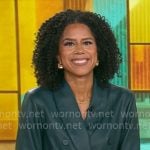 Adriana Diaz’s green leather blazer on CBS Mornings