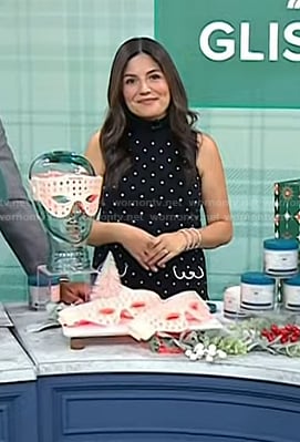 Adrianna’s black dot turleneck dress on Today