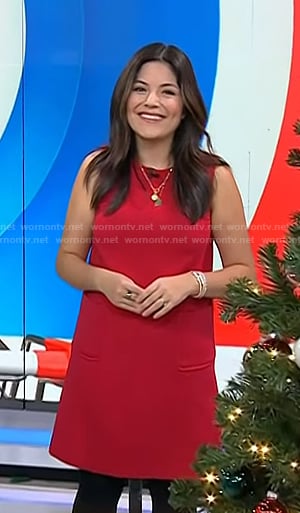 Adrianna's red sleeveless shift dress on Today