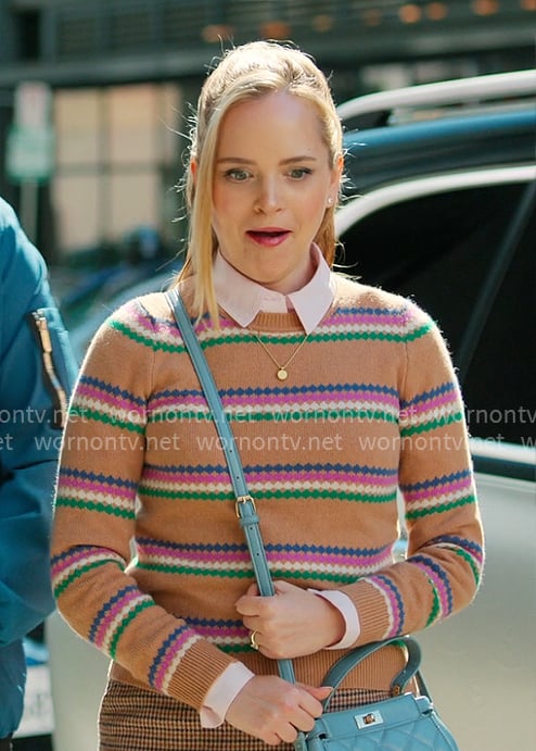 Ainsley's diamond print sweater on Loot