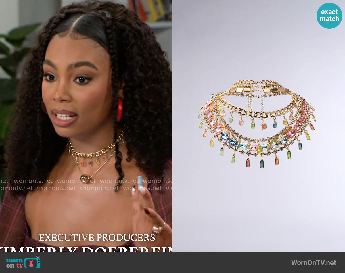 Akira Feel My Colors Necklace Set worn by Chelsea Hamilton (RhonniRose Mantilla) on Beyond the Gates