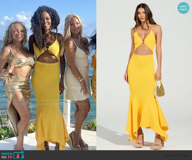 Akira Looking For Fun Knit Maxi Dress worn by Stacey Rusch on The Real Housewives of Potomac