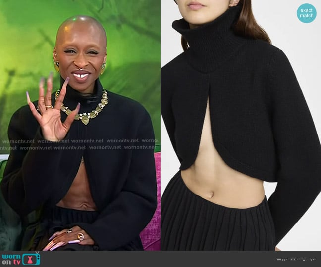 Alaia Cashmere-Blend Knit Cutout Sweater worn by Cynthia Erivo on Today