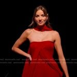 Alanna’s red strapless reunion dress on Selling Sunset