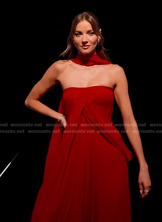 Alanna's red strapless reunion dress on Selling Sunset
