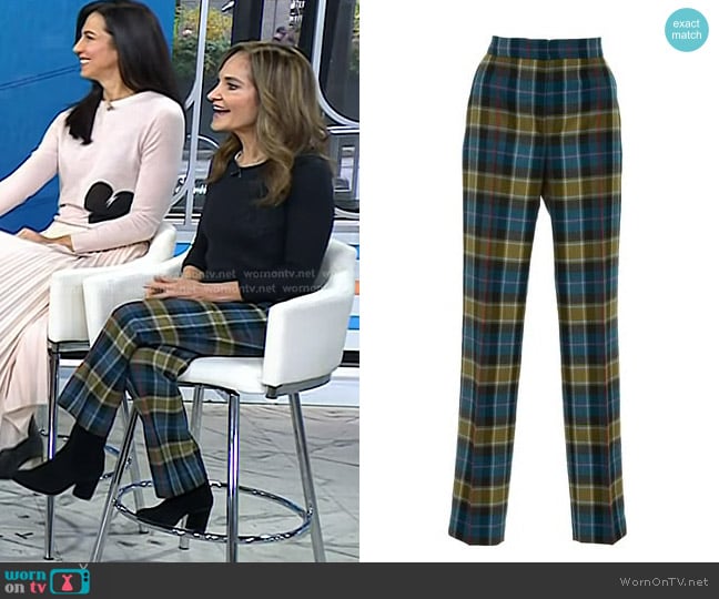 Alberta Ferretti Plaid Pants worn by Joy Bauer on Today