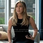 Alex’s black side draped dress on The Morning Show