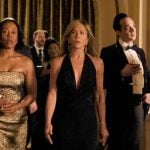 Alex's black evening gown on The Morning Show