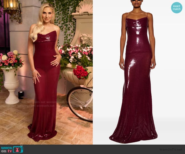 Alex Perry Sequin-embellished dress worn by Gina Kirschenheiter on The Real Housewives of Orange County