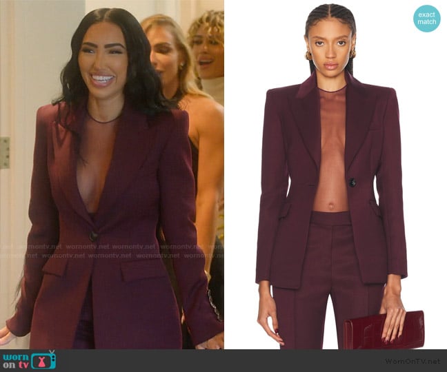 Alex Perry Single Breasted Fitted Blazer worn by Bre Tiesi on Selling Sunset
