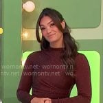 Alexis’s burgundy rhinestone dress on The Price is Right