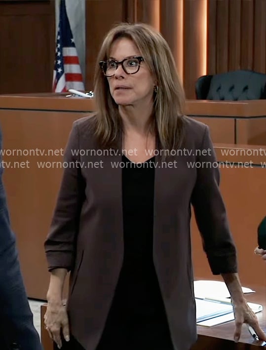 Alexis's brown jacket on General Hospital