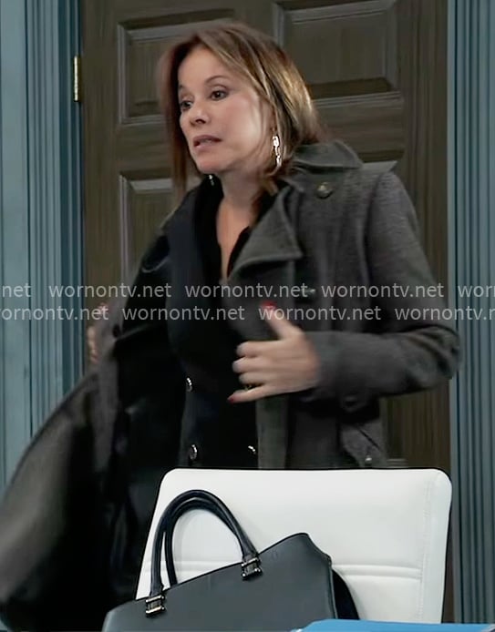 Alexis's long herringbone coat on General Hospital