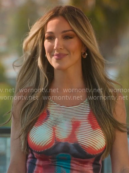 Alex's abstract print dress on Selling the OC