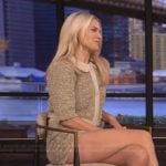 Ali Larter’s textured cardigan and shorts on Live with Kelly and Mark