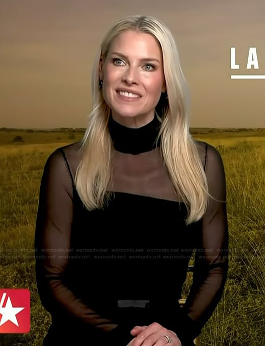 Ali Larter’s black sheer top on Access Hollywood