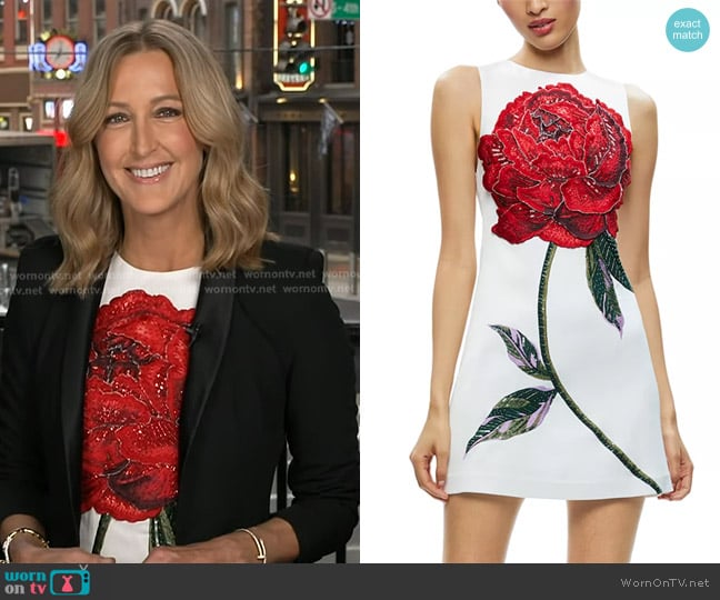 Alice + Olivia Clyde Dress in le parisien worn by Lara Spencer on Good Morning America