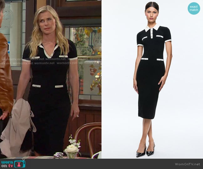 Alice + Olivia Iris Midi Sweater Dress worn by Sami Brady (Alison Sweeney) on Days of our Lives