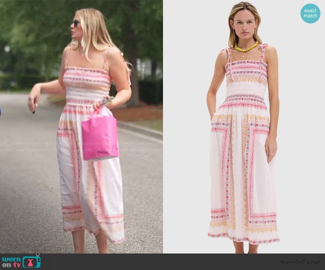 Alix of Bohemia Pink Blush Kaia Tile Dress worn by Molly O’Connell on Southern Charm