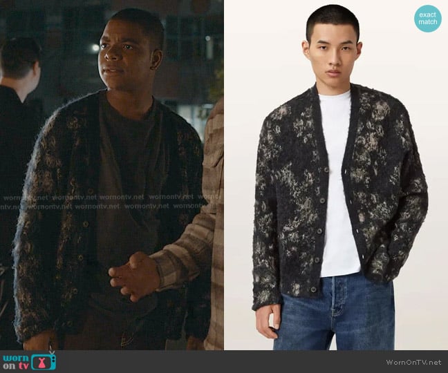 All Saints Aster Floral Jacquard Cardigan worn by Harry Grant (Elijah M. Cooper) on 9-1-1