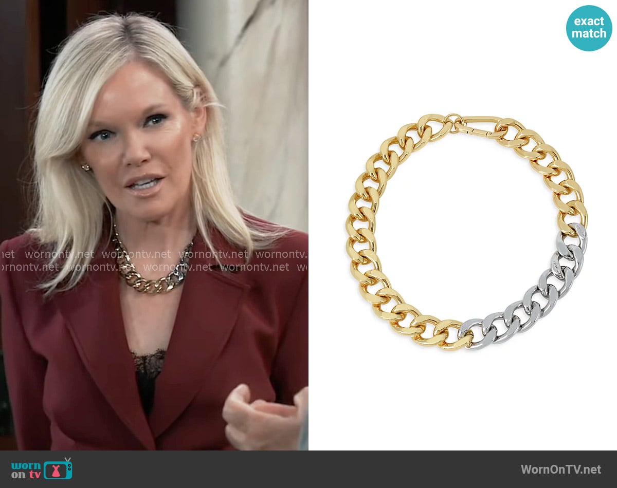 All Saints Chunky Collar Necklace worn by Ava Jerome (Maura West) on General Hospital