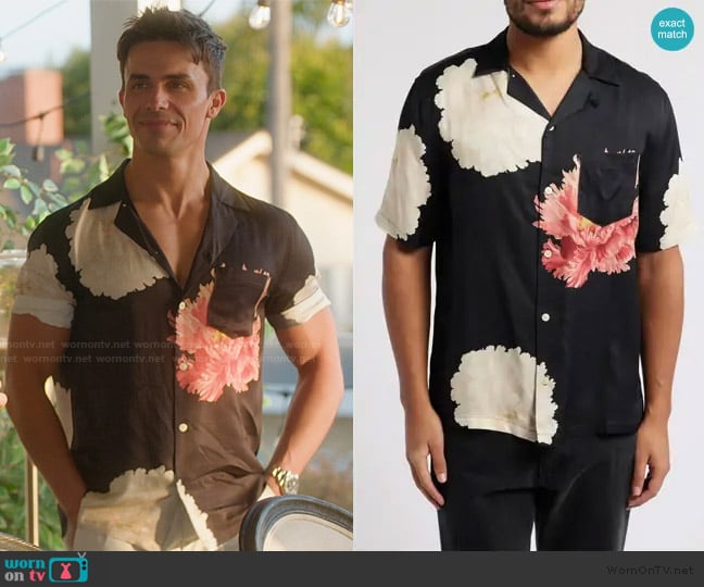 All Saints Fleur Short Sleeve Camp Shirt worn by (Gio Helou) on Selling the OC