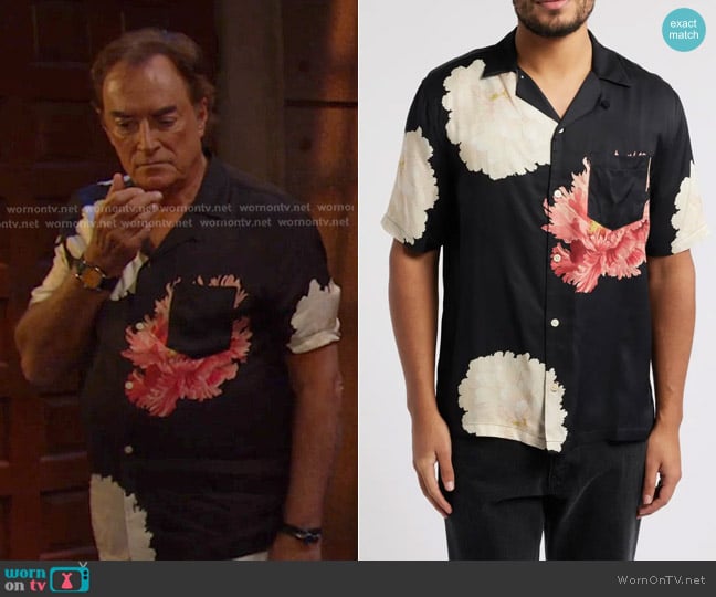 All Saints Fleur Short Sleeve Camp Shirt worn by Tony DiMera (Thaao Penghlis) on Days of our Lives
