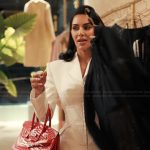 Allura’s white lace-up blazer and skirt on Alls Fair