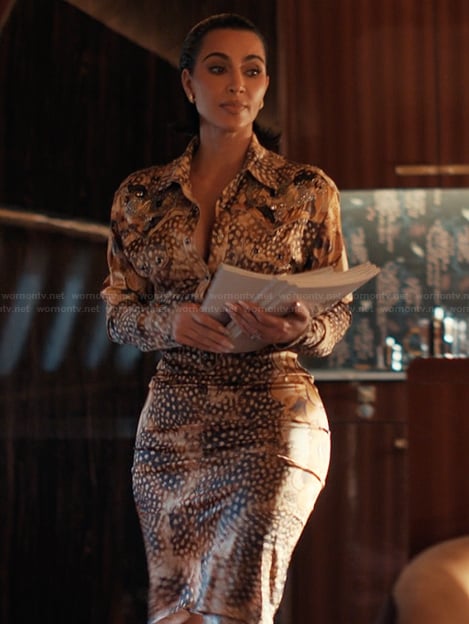 Allura's printed dress on Alls Fair