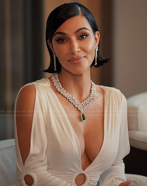 Allura's white ring detail dress on Alls Fair