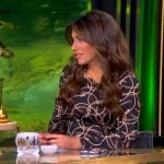 Alyssa’s black chain print maxi dress on The View