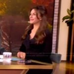 Alyssa’s black metallic v-neck dress on The View