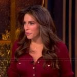 Alyssa’s burgundy gold button dress on The View
