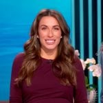 Alyssa’s burgundy ruched dress on The View