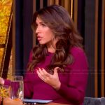 Alyssa’s burgundy ribbed tie waist dress on The View