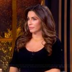 Alyssa’s black pointelle knit dress on The View