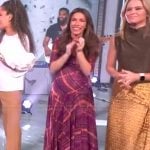 Alyssa’s pink plaid asymmetric dress on The View