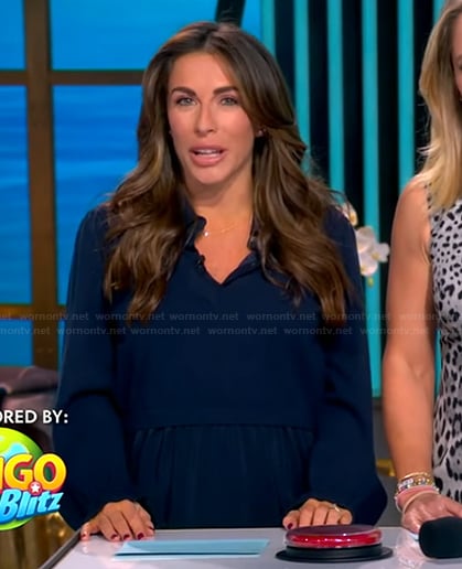 Alyssa's navy mini dress on The View
