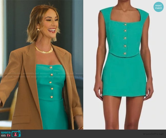 Amanda Uprichard Georgie Skort Romper Seafoam worn by Ashtyn Zerboni (Ashtyn Zerboni) on Selling the OC
