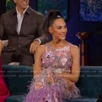 Amanza’s lilac floral reunion dress on Selling Sunset