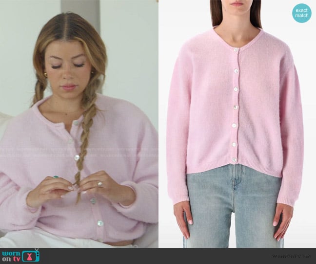 American Vintage Vitow button-front cardigan worn by Jen Affleck on The Secret Lives of Mormon Wives