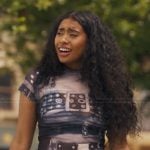 Amira’s black mesh top on Bel-Air