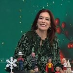 Amy E. Goodman’s green velvet burnout dress on Today