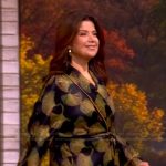 Ana’s black printed wrap jacket on The View