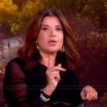 Ana’s printed skirt and sheer top on The View