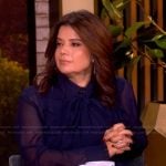 Ana’s navy ruffle sheer blouse on The View