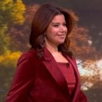 Ana’s red velvet blazer and leather pants on The View