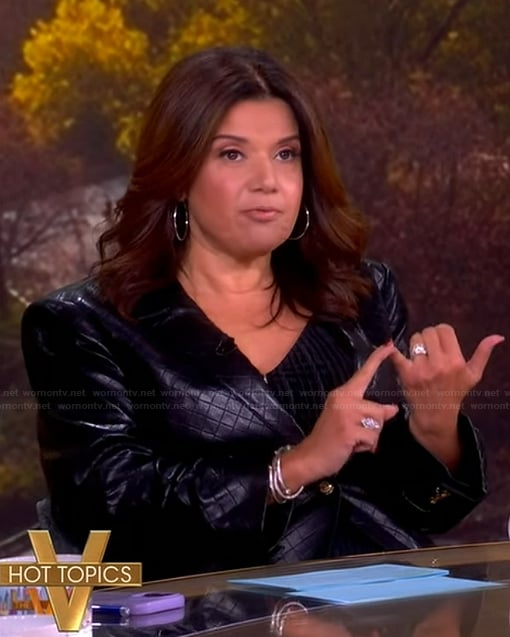 Ana’s black quilted jacket on The View
